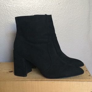 Black suede booties